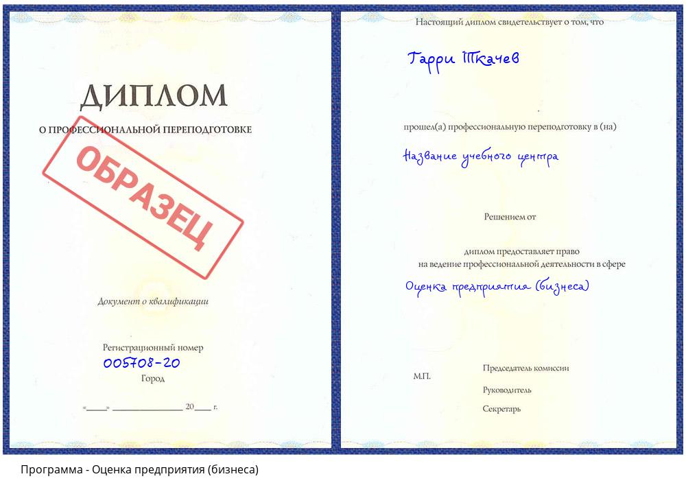 Оценка предприятия (бизнеса) Псков