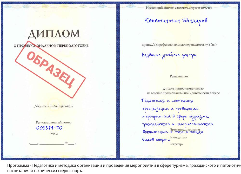 Педагогика и методика организации и проведения мероприятий в сфере туризма, гражданского и патриотического воспитания и технических видов спорта Псков