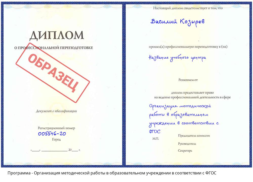 Организация методической работы в образовательном учреждении в соответствии с ФГОС Псков