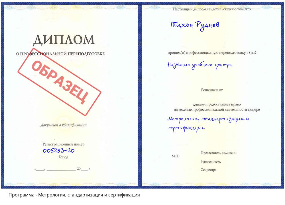 Метрология, стандартизация и сертификация Псков